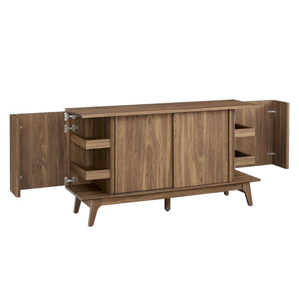 Eudora Walnut Wood Grain Mid-Century Modern Sideboard
