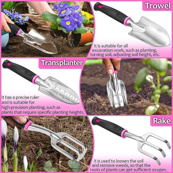 10-Piece Pink Garden Tool Set B09164BCDW - The Home Depot