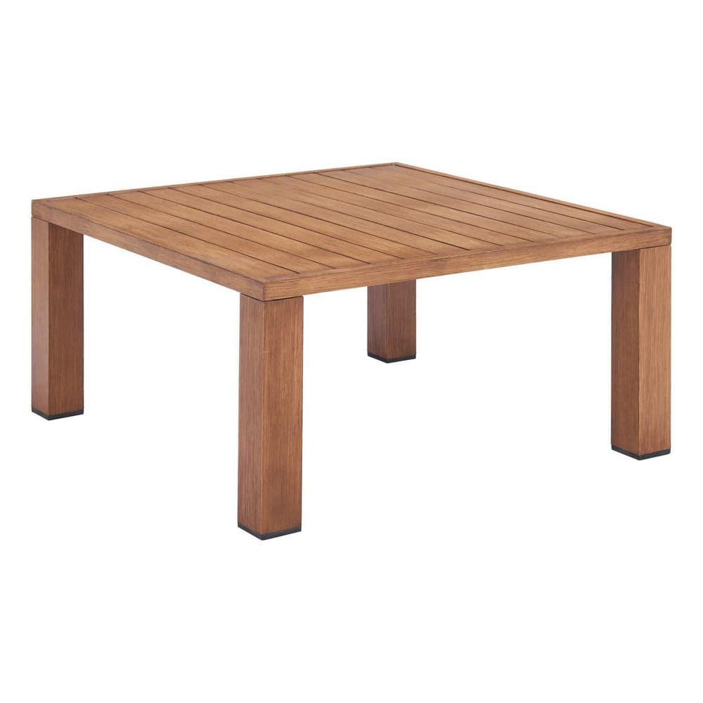 31.5 in. L x 15.7 in. H Natural Finish Square Shape Wood Coffee Table in Aluminum Frame price history on PriceWatchPro