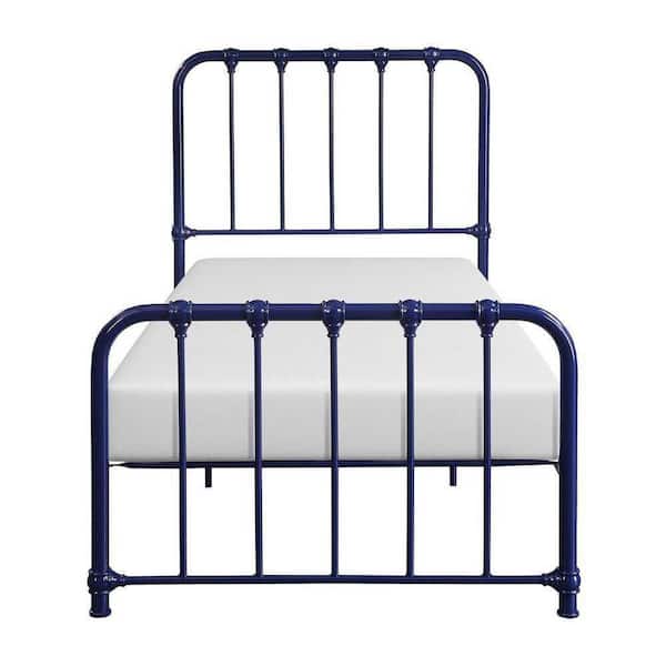 EVERGLADE HOME Jocelyn Navy Blue Metal Frame Twin Platform Bed