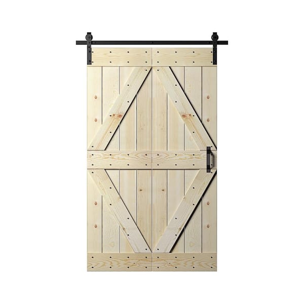 COAST SEQUOIA INC Coast Sequoia 28 in. x 84 in. Solid Core Embossing Unfinished Solid Wood Bi-fold Door with Sliding Hardware Kit