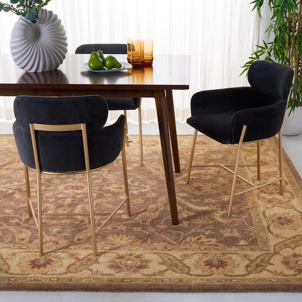 Antiquity Brown/Gold 8 ft. x 8 ft. Square Border Area Rug