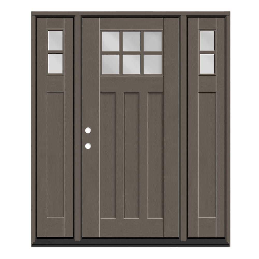 Regency 60 in. x 80 in. RHIS 6L Toplite Clear Glass Ashwood Mahogany Fiberglass Prehung Front Door w/ 10in.SLs_4in.Jamb price history on PriceWatchPro