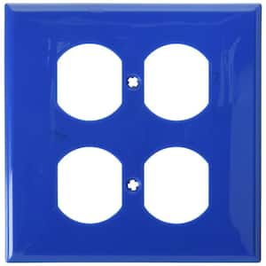Blue 2-Gang 1-Toggle/2-Duplex Wall Plate (1-Pack)
