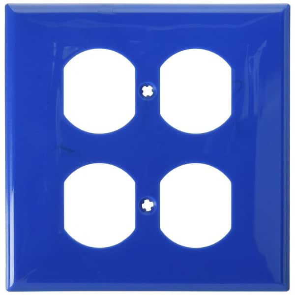 Leviton Blue 2-Gang 1-Toggle/2-Duplex Wall Plate (1-Pack)