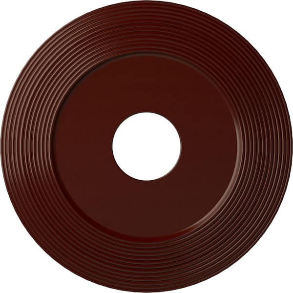 Ekena Millwork 1" x 16-1/8" x 16-1/8" Polyurethane Adonis Ceiling Medallion, Brushed Mahogany
