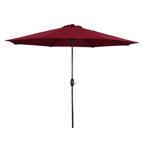Unbranded 9 ft. Market Outdoor Patio Umbrella in Red