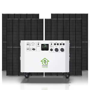 Powerhouse Gold Plus 7,200-Watt Electric Switch Solar Generator with (4) 410W Panels and Wheels