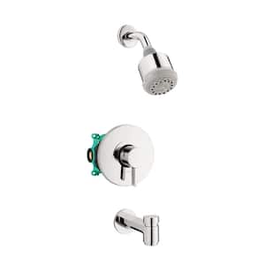 Clubmaster Pressure Balance Tub/Shower Set with Rough, 2.5 GPM in Chrome
