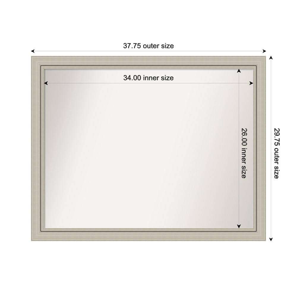 Romano Silver Narrow 37.75 in. x 29.75 in. Custom Non-Beveled Wood Framed Bathroom Vanity Wall Mirror price history on PriceWatchPro