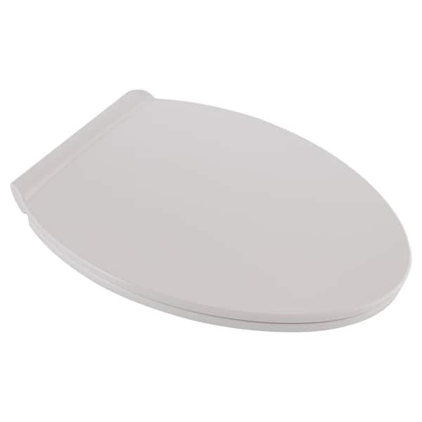 American Standard Contemporary Slow-Close Elongated Closed Front Toilet Seat with Trivantage and Flat Bumpers in White