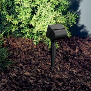 Low Voltage Textured Black Hardwired Mini Landscape Flood Light with No Bulbs Included