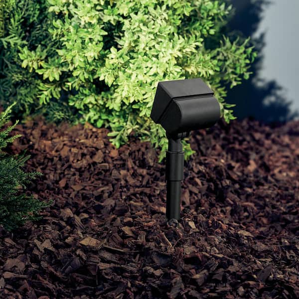 Low Voltage Textured Black Hardwired Mini Landscape Flood Light with No Bulbs Included