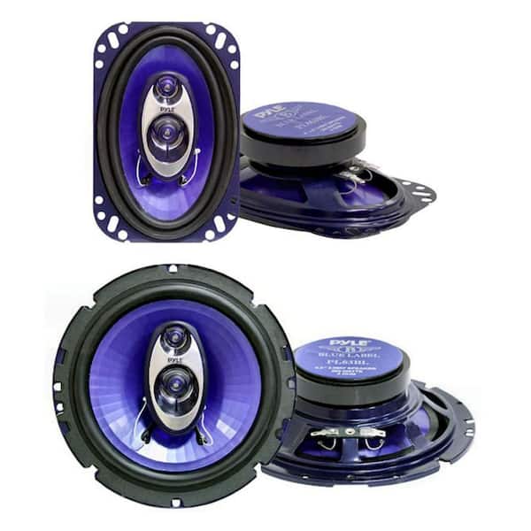 Unbranded 4 in. x 6 in. 240-Watt Plus 2) PL63BL 6.5 in. 360-Watt 3-Way Car Coaxial Speakers (2-Pack)