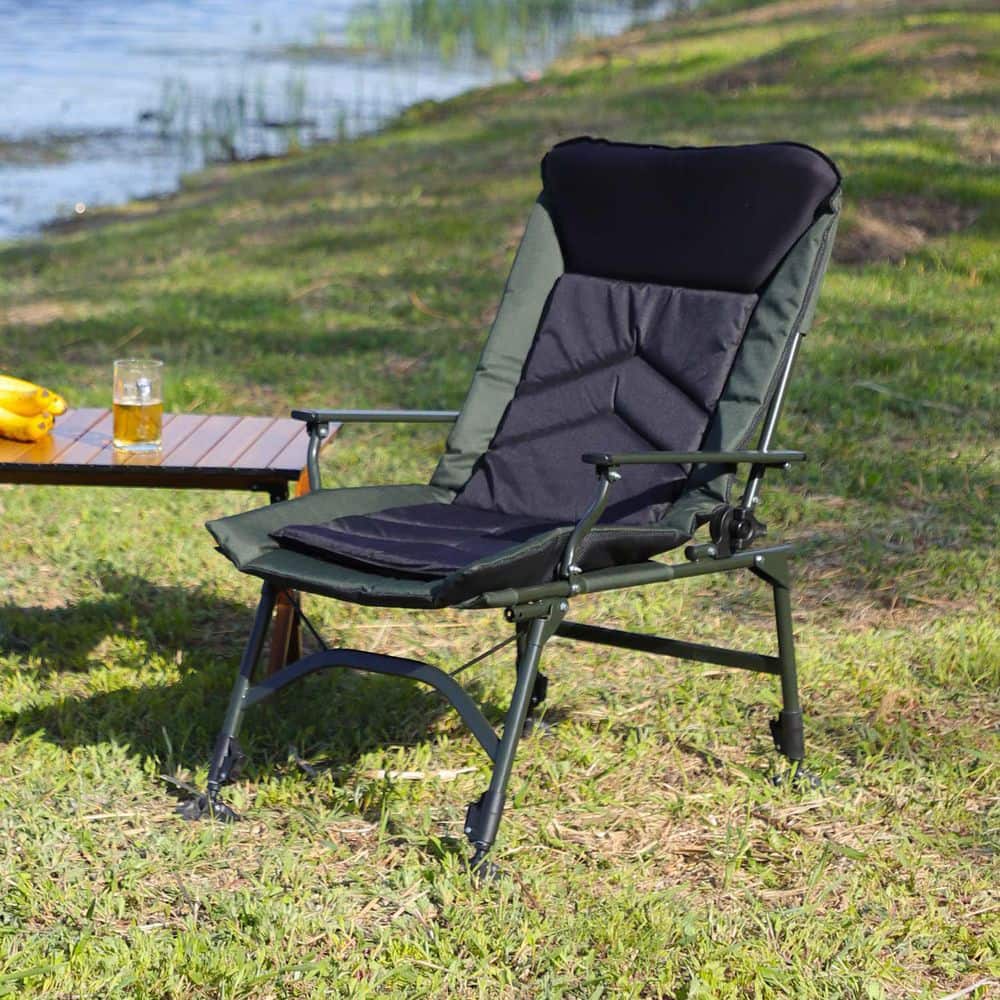 Reclining Camping Lounge Chair, Folding Patio Chairs with Adjustable backre