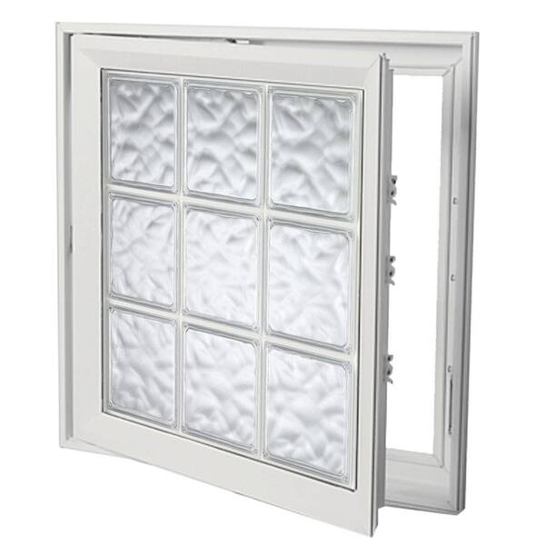 Hy-Lite 21 in. x 45 in. Acrylic Block Right Casement Vinyl Window - White