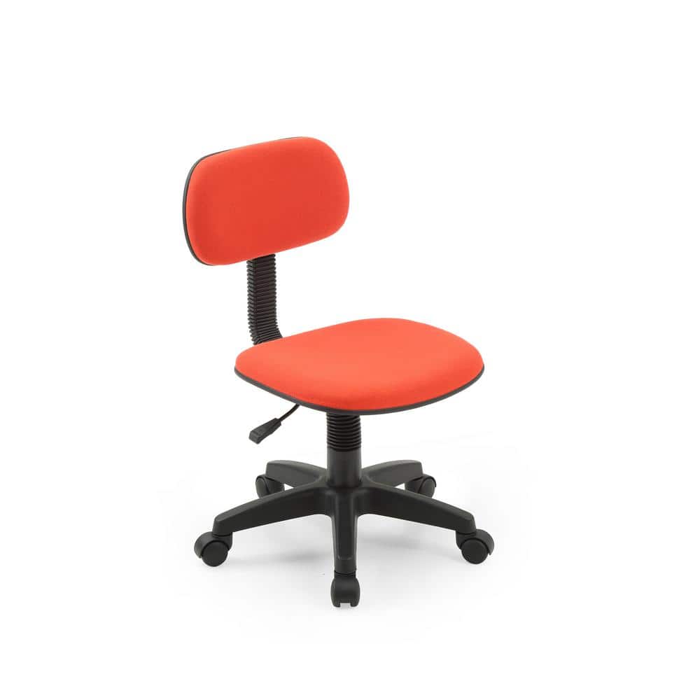 Compact Red Nylon Swivel Task Chair with Adjustable Height