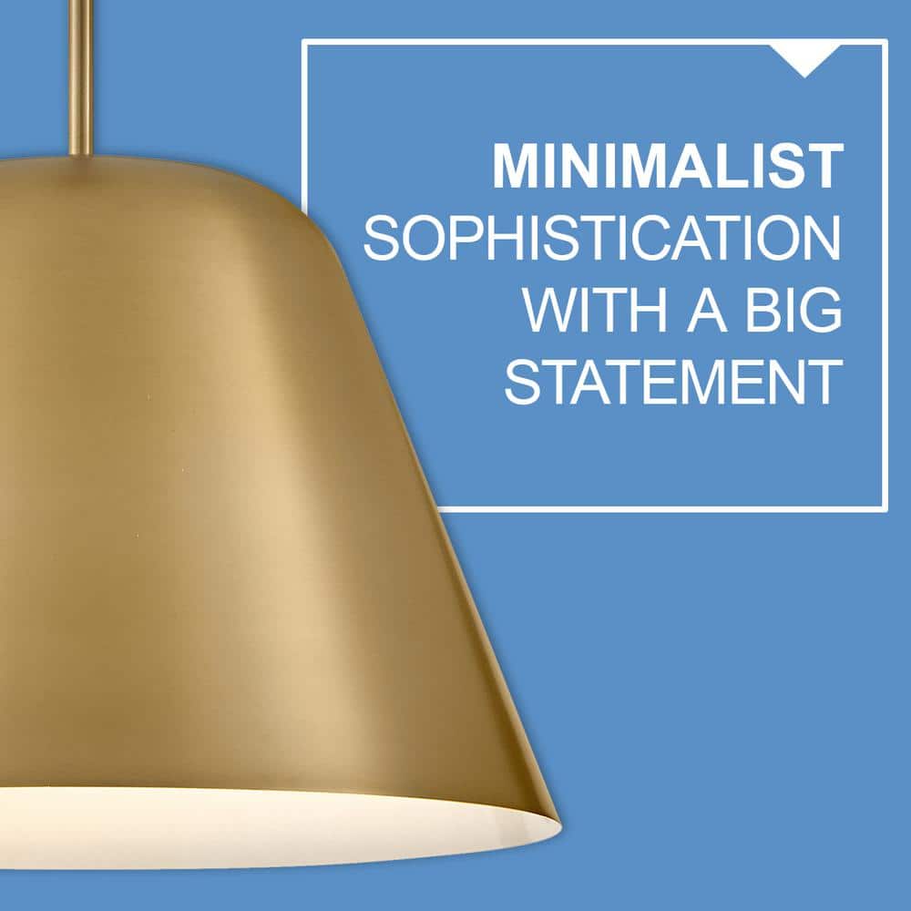 Lacquered Brass LED Drum Pendant Light