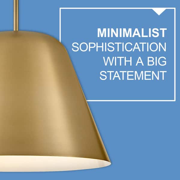 LARK - Madi 1-Light Lacquered Brass Cone Pendant Light