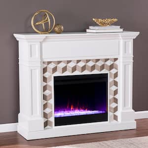 Banton 48 in. Color Changing Electric Fireplace in White