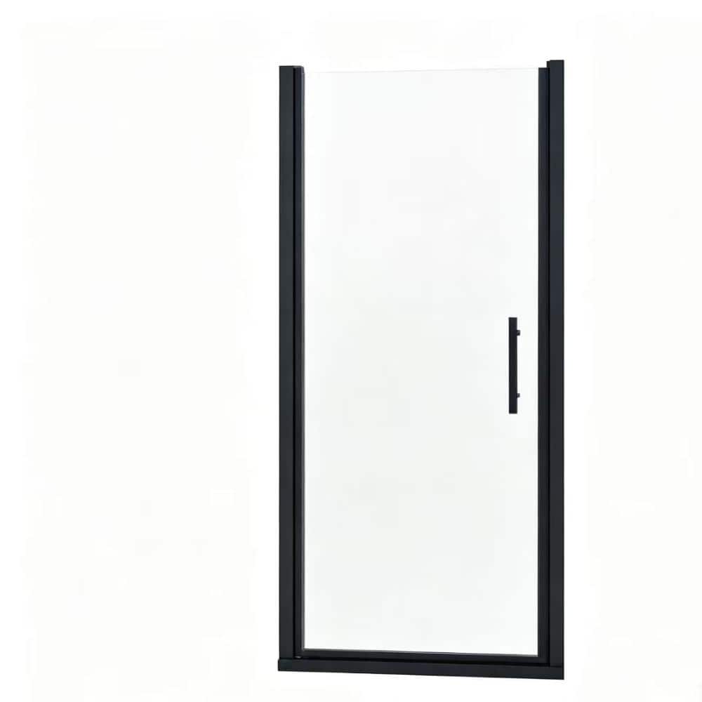 "30-31.5""W x 75""H Single Swing Pivot Shower Door, 1/4"" SGCC Glass, Matte Black Alloy Frame" price history on PriceWatchPro