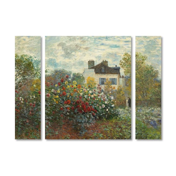Trademark Fine Art 30 in. x 41 in. "Artist's Garden In Argenteuil" by Claude Monet Printed Canvas Wall Art