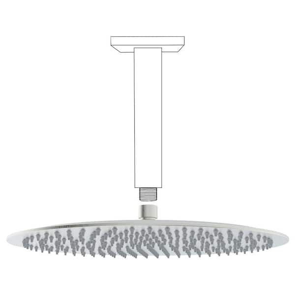 Modern 1-Spray Patterns 12 in. Single Wall Mount Fixed Shower Head Tub Wall Mount in Chrome