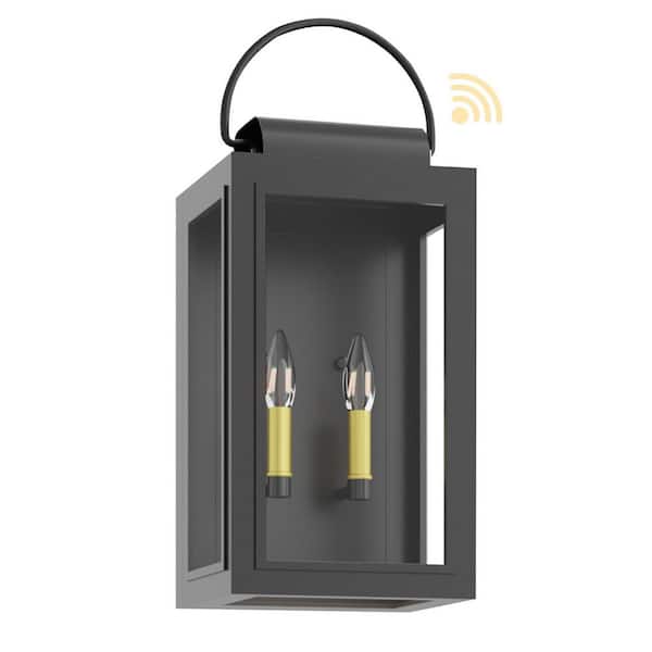 Maxax Hawaii 2-Light Sand Grain Black Dusk to Dawn Outdoor
