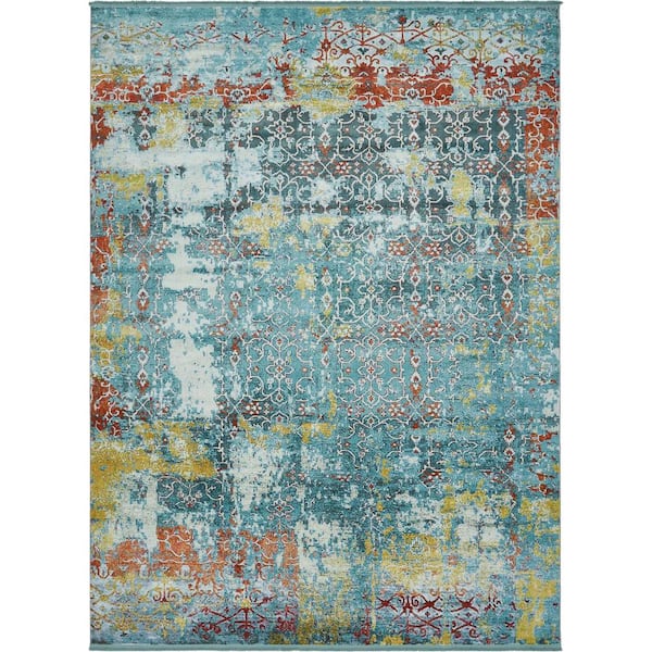 Unique Loom Baracoa Alamar Teal 10' 0 x 13' 0 Area Rug