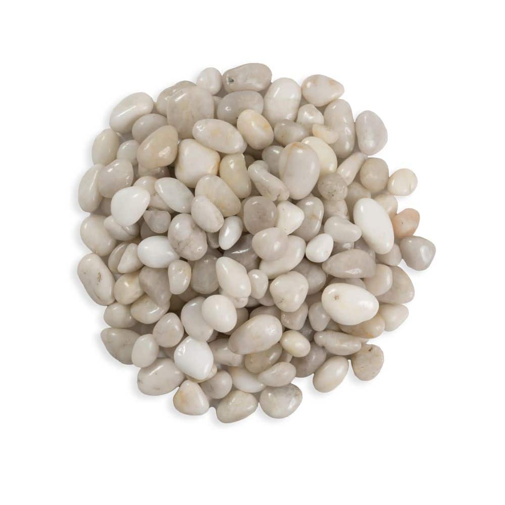 White Super Polished Pebble 0.25 in. to 0.75 in. Marble Landscape Rock (55 Bags/27.5 cu. ft. /Pallet) price history on PriceWatchPro