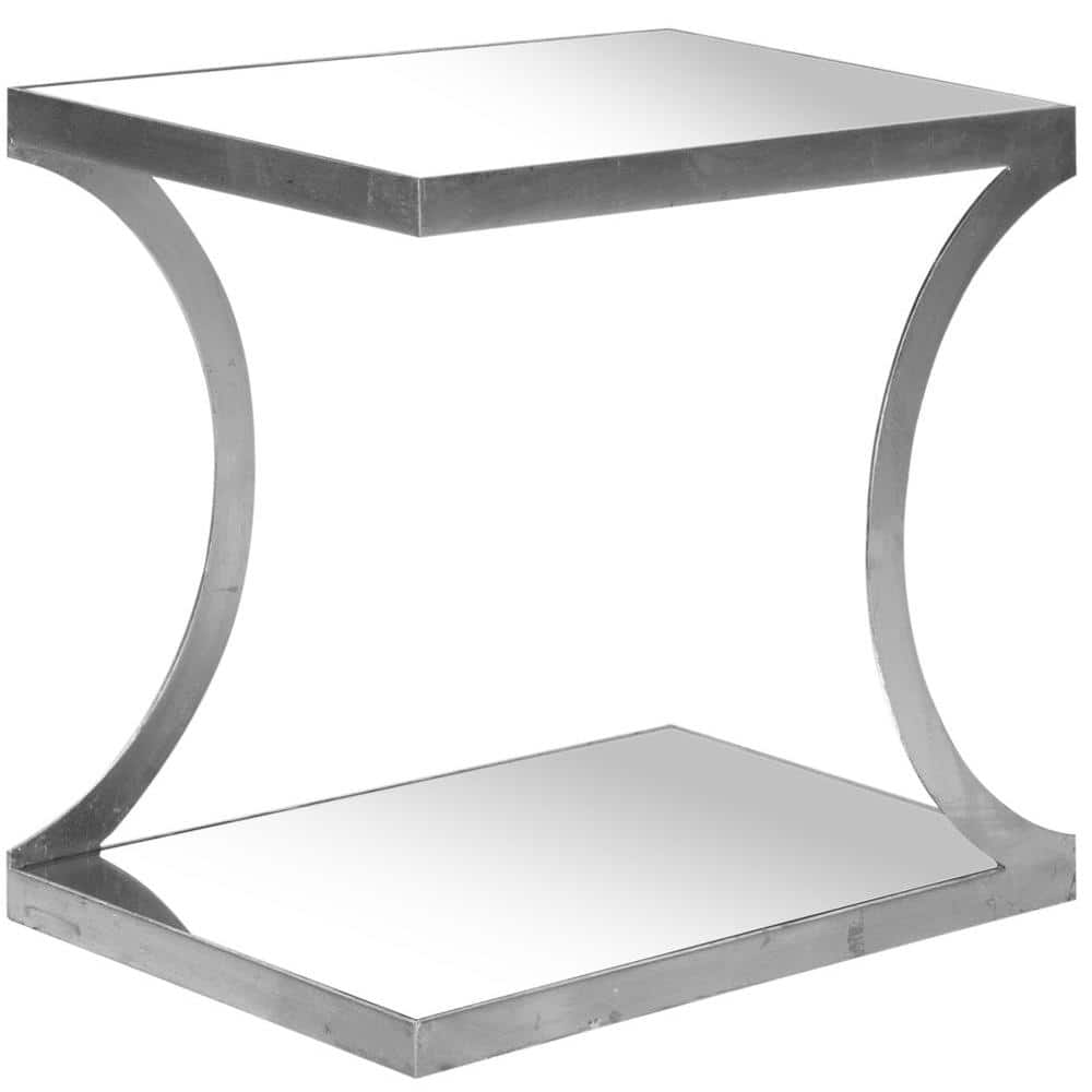Elegant Sullivan Silver Mirrored Rectangular Accent Table