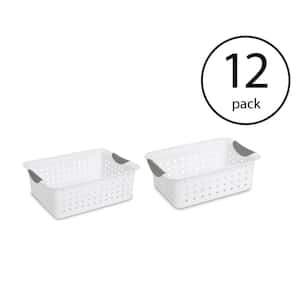 Medium and Small Ultra Plastic Storage Bin Organizer Basket (12-Pack)