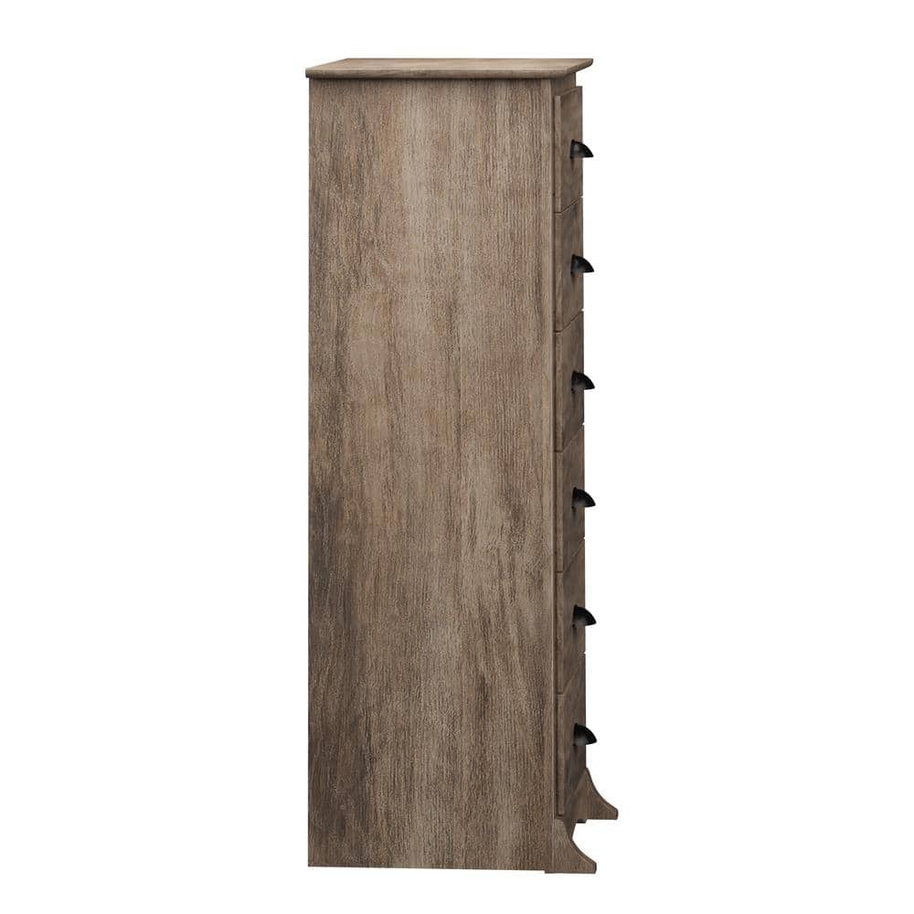 Drifted Gray Coastal 6-Drawer Tall Lingerie Chest
