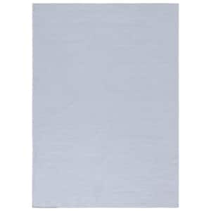 Faux Rabbit Fur Periwinkle 6 ft. x 9 ft. Solid Flokati Area Rug