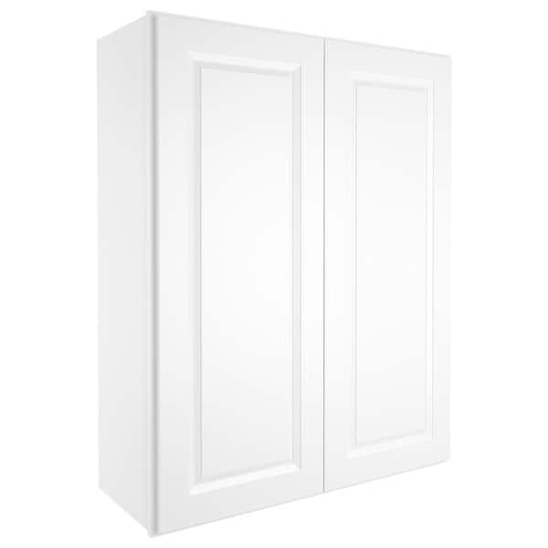 HOMEIBRO 33-in W X 12-in D X 42-in H in Traditional White Plywood Ready to Assemble Wall Kitchen Cabinet