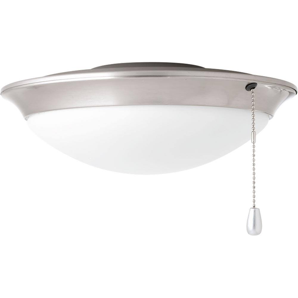 Brushed Nickel LED Ceiling Fan Light Kit with Pull Chain