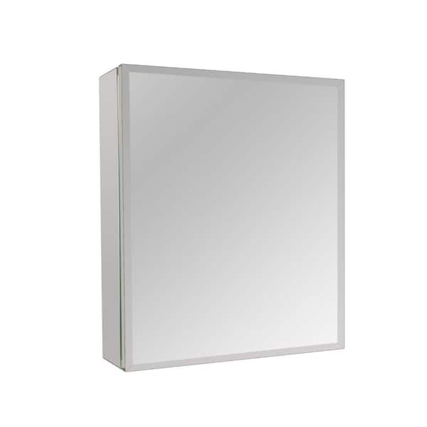 Unbranded 20 in. W x 30 in. H Large Rectangular Silver Aluminum Recessed or Surface Mount Medicine Cabinet with Mirror