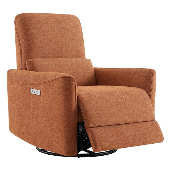 Spruce & Spring Kensie Terrracotta Fabric Swivel Power Recliner 