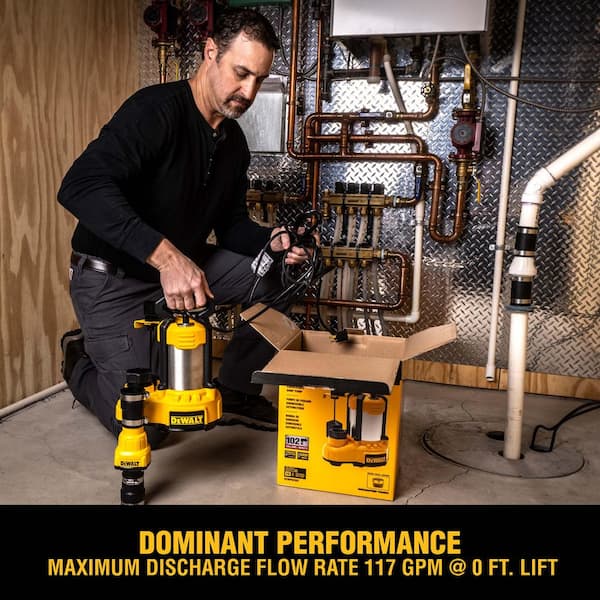 DEWALT 1 HP. Stainless Steel/Cast Iron Submersible Sump Pump