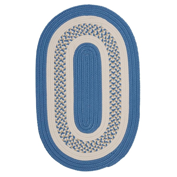 Spiral II Blue Ice 2 ft. x 4 ft. Indoor/Outdoor Patio Runner Rug