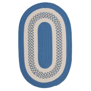 Spiral II Blue Doormat 3 ft. x 5 ft. Indoor/Outdoor Patio Area Rug