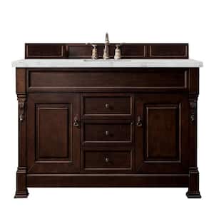 Brookfield 60 in. W x 23.5 in. D x 34.3 in. H Single Vanity in Burnished Mahogany with Eternal Jasmine Pearl Quartz Top