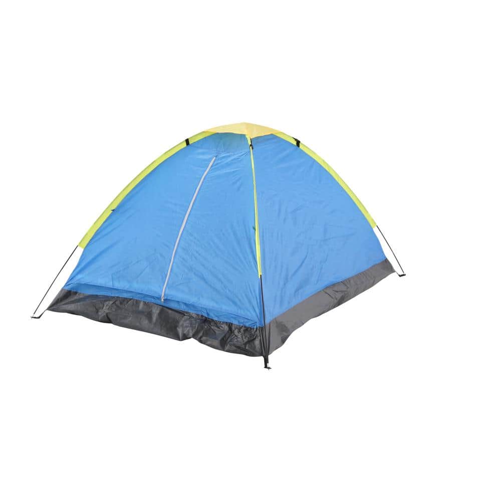 Blue 2-Person Dome Camping Tent with Carry Bag and Rain Fly