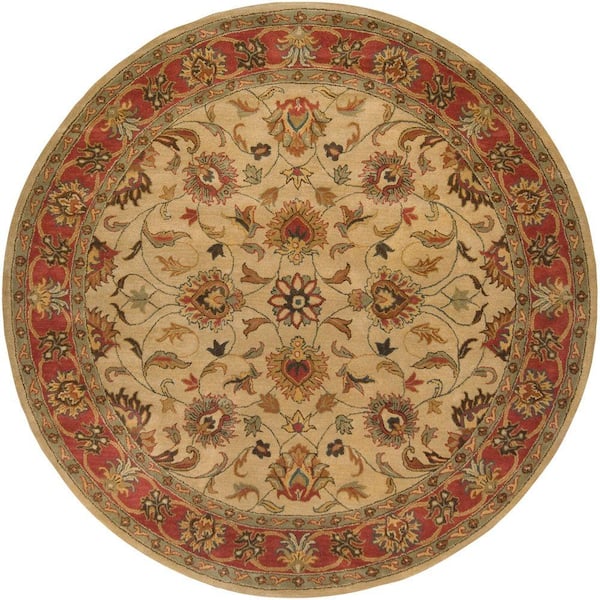 Livabliss John Beige 10 ft. x 10 ft. Round Area Rug