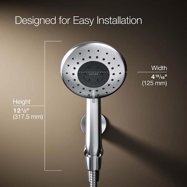 KOHLER Daisyfield 6-Spray Wall Mount Handheld Shower Head 1.8 GPM in Polished Chrome