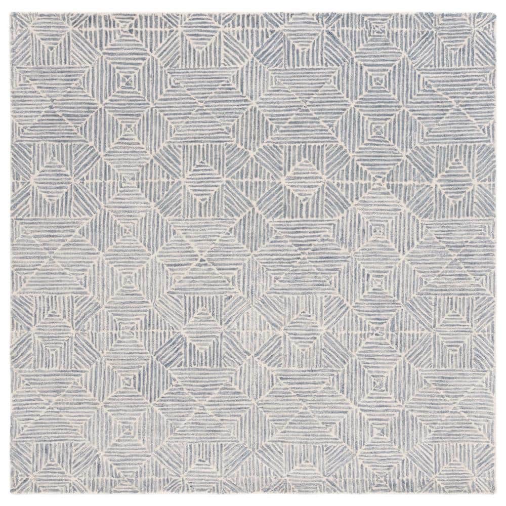 SAFAVIEH Abstract Gray/Ivory 6 ft. x 6 ft. Diamond Geometric Square