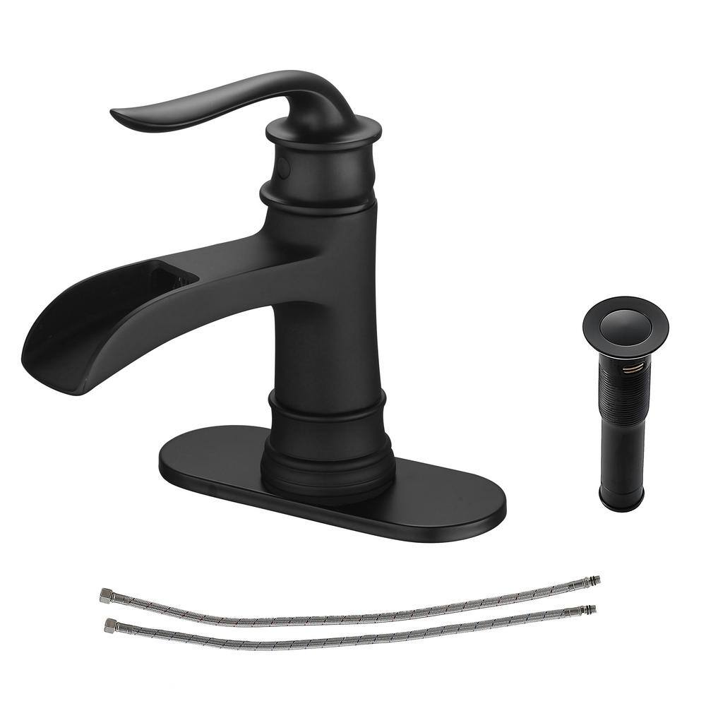 Logmey Single Hole Single-Handle Bathroom Faucet with Included ...