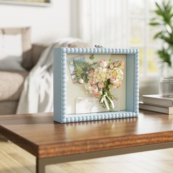 Blue 11 in. x 14 in. Wood Shadow Box TN0029 - The Home Depot
