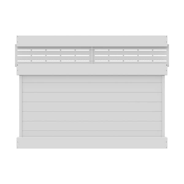 Horizontal Boardwalk 6 ft. H x 8 ft. W White Semi-Privacy Vinyl Fencel Panel (Unassembled)