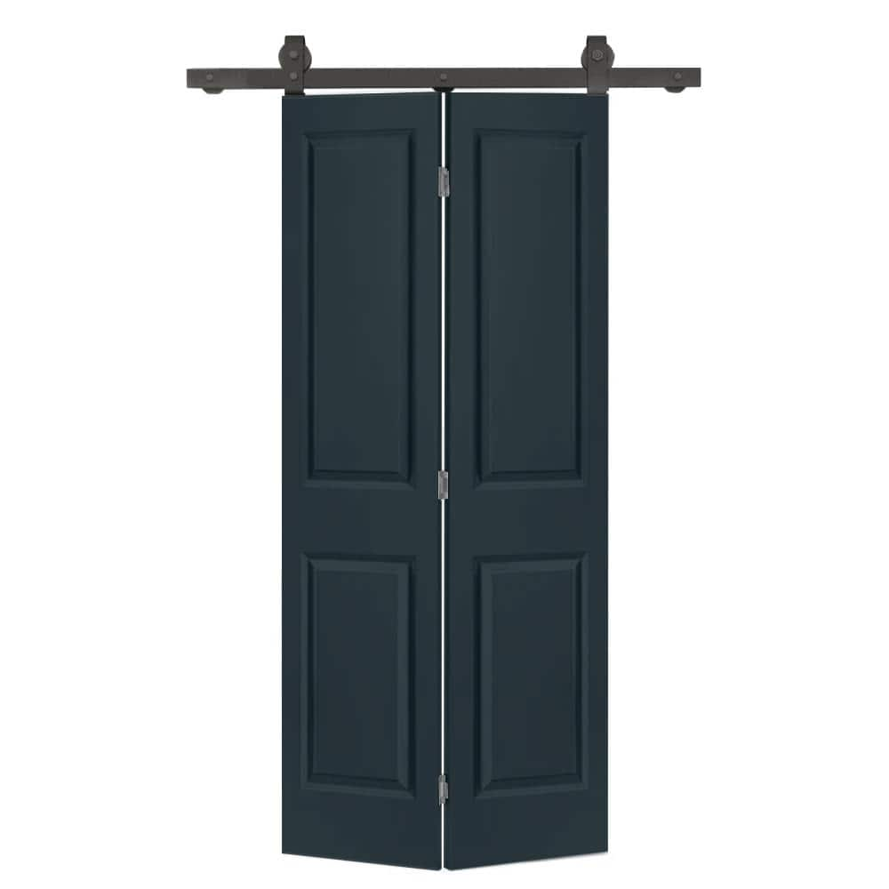 CALHOME 24 In X 80 In 2 Panel Charcoal Gray Painted MDF Composite Bi   Charcoal Gray Calhome Bifold Doors Bifold 1100 2 Top Bf 2panel 24g 64 1000 